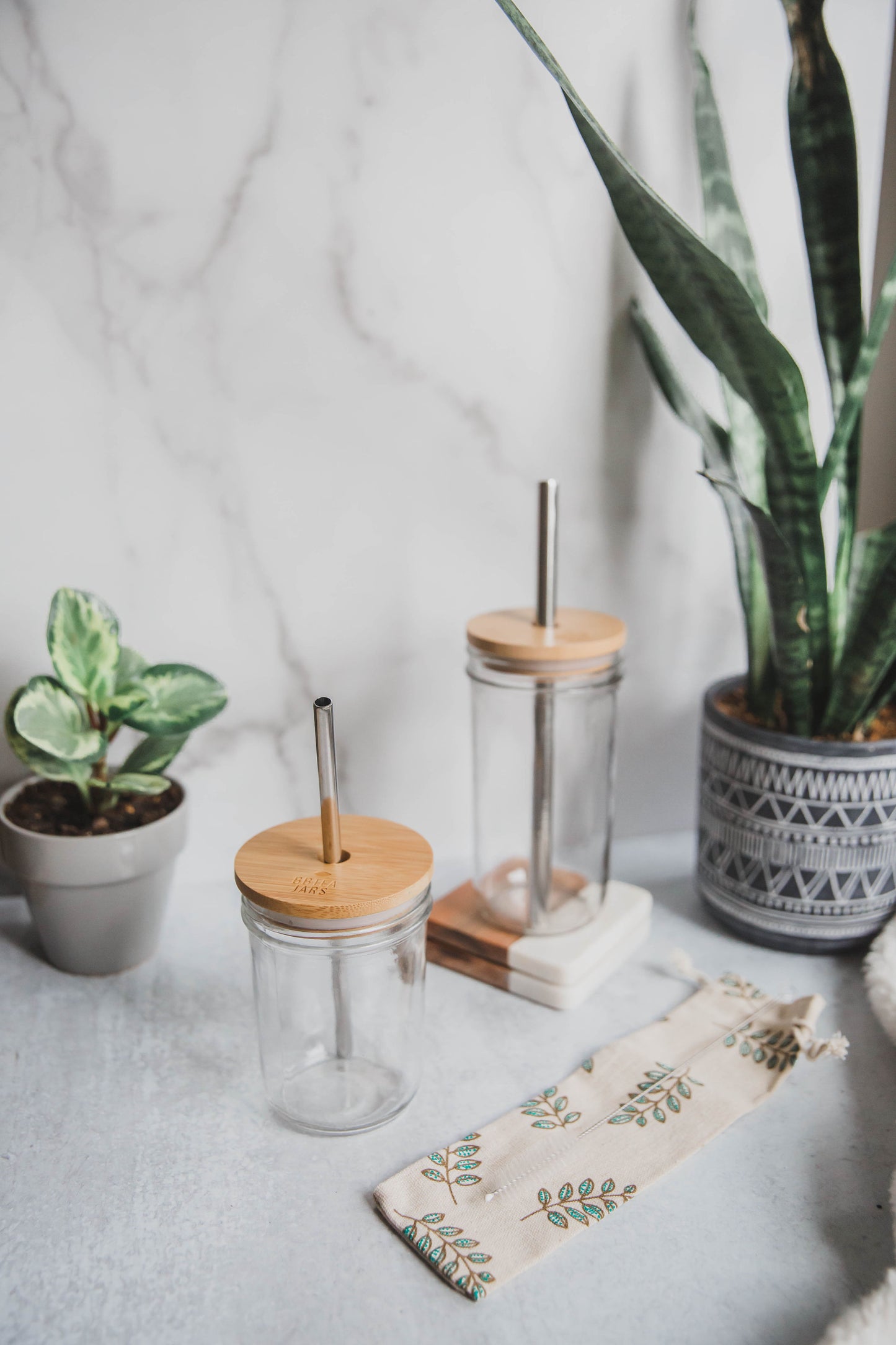 Mini Boba Jar + Glass Straw